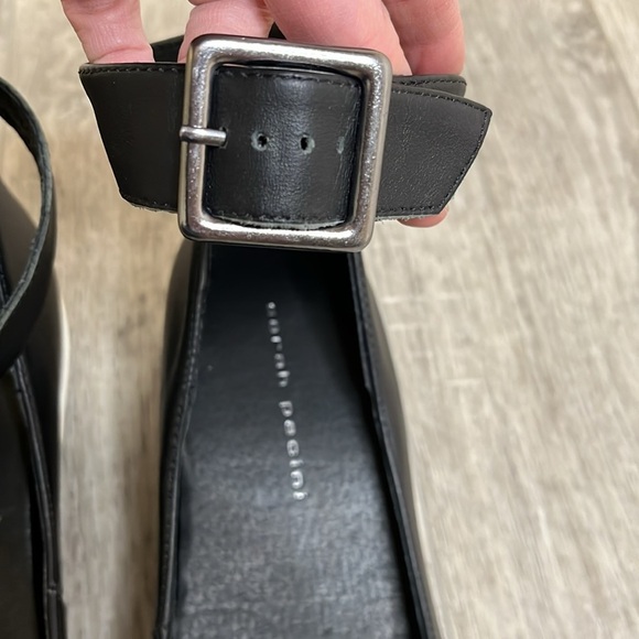 SARAH PACINI Italian Black Leather Flat with Ankle Strap, EUR 40 (US 9-9.5) - Picture 4 of 8